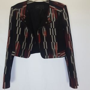 BCBGMAXAZRIA Crop Red Black Jacket SZ M